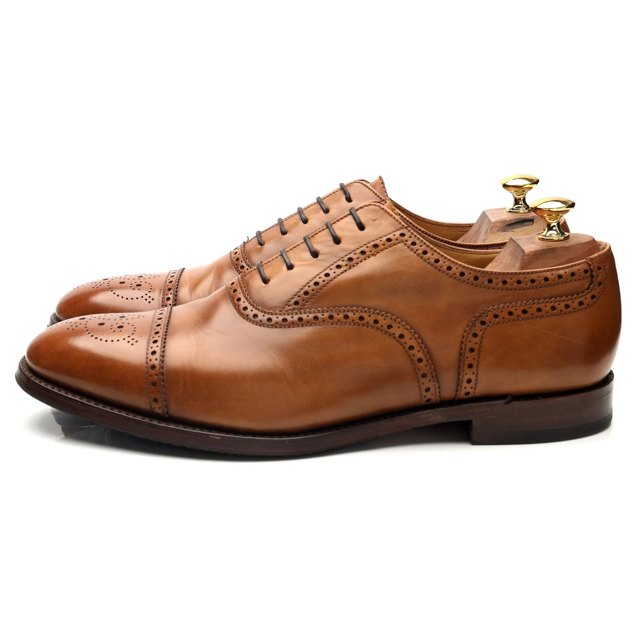 'Somerton' Tan Brown Leather Oxford Brogues UK 11 F