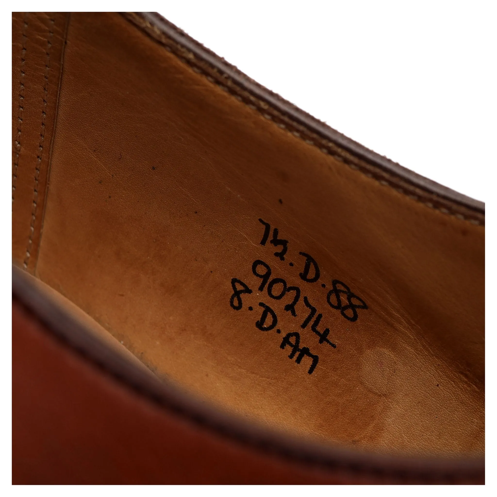 Tan Brown Leather Cap Toe Derby UK 7.5 D