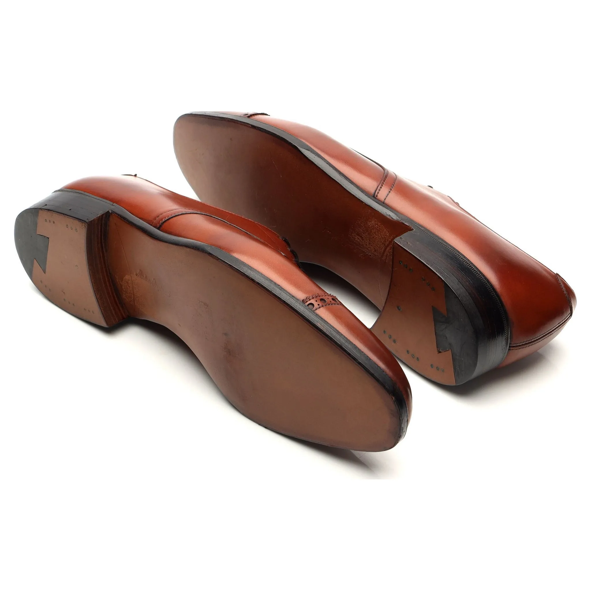 Tan Brown Leather Cap Toe Derby UK 7.5 D