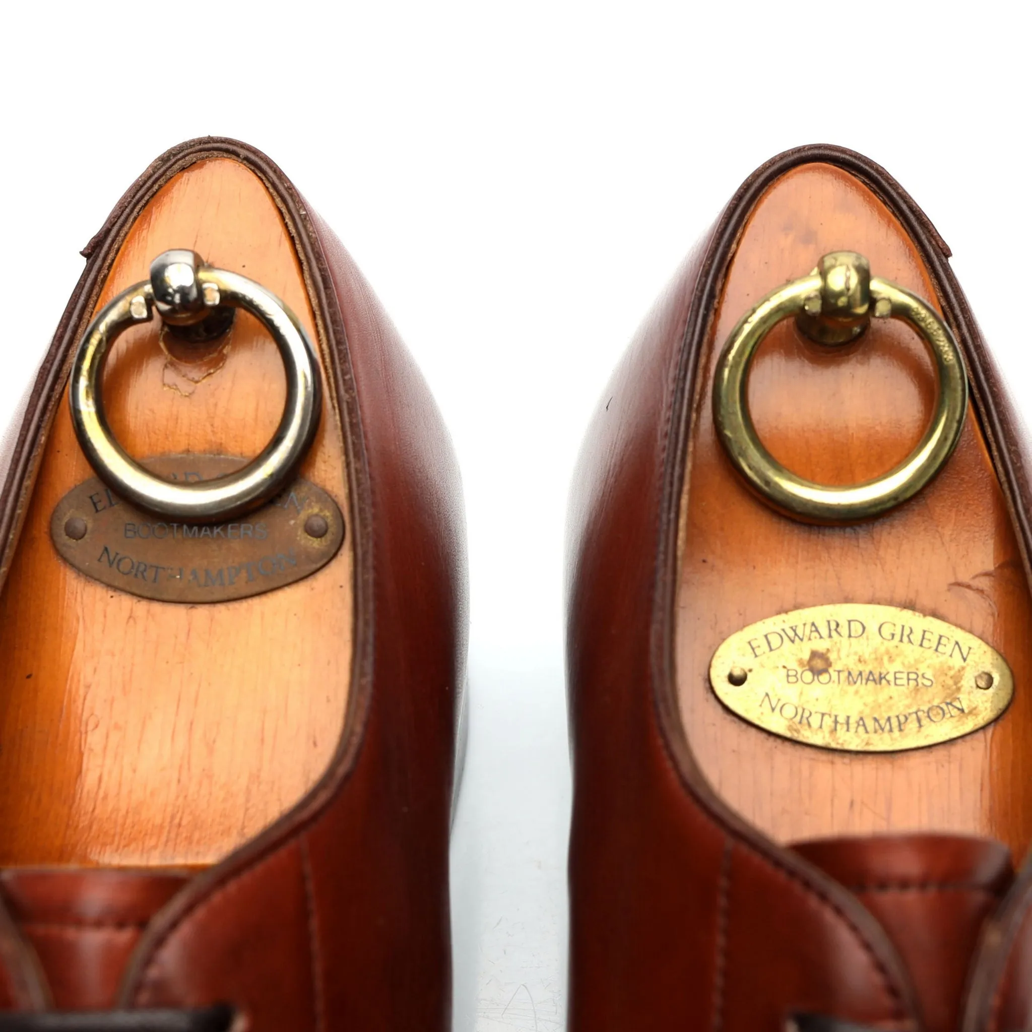 Tan Brown Leather Cap Toe Derby UK 7.5 D