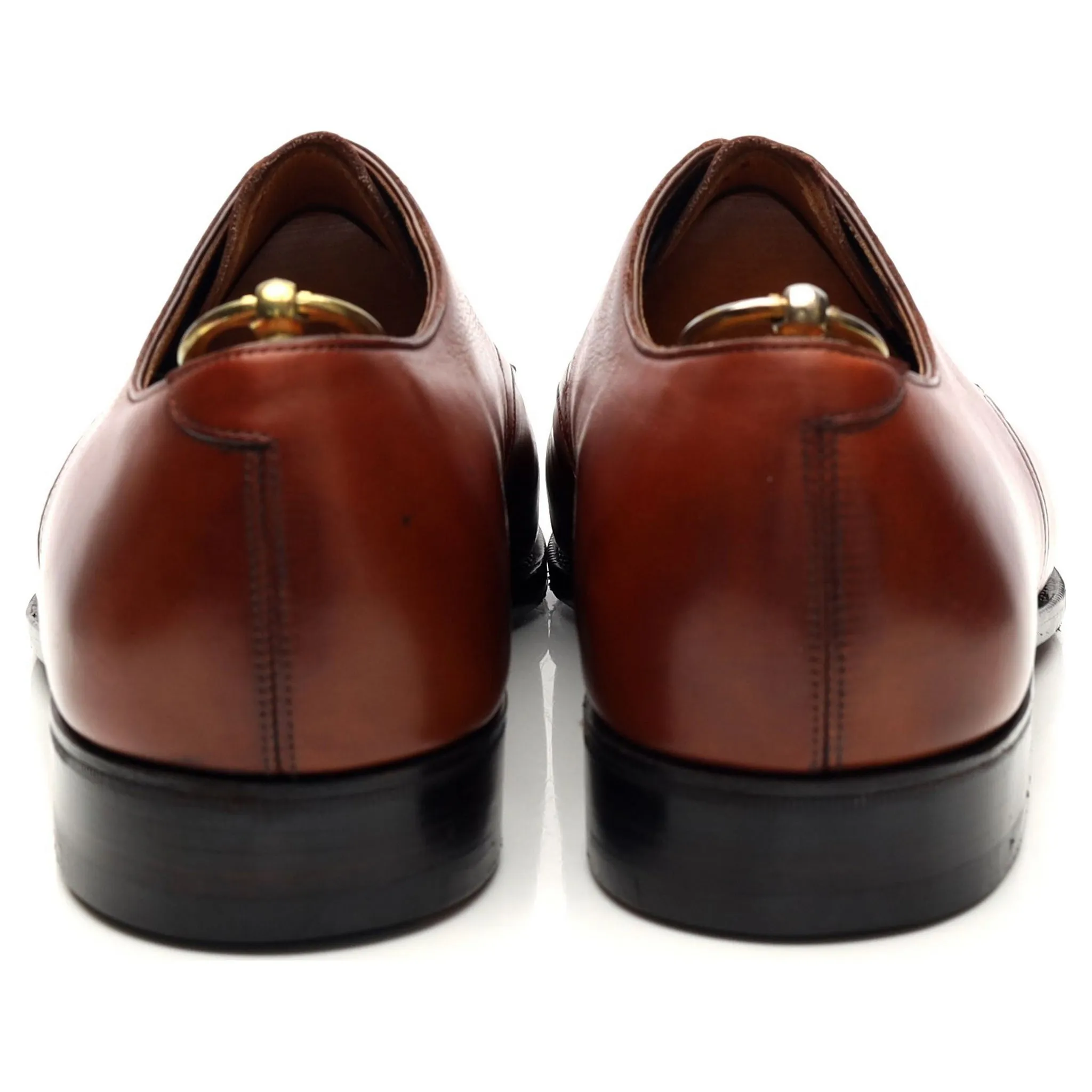 Tan Brown Leather Cap Toe Derby UK 7.5 D
