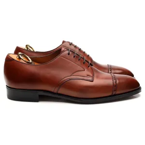 Tan Brown Leather Cap Toe Derby UK 7.5 D
