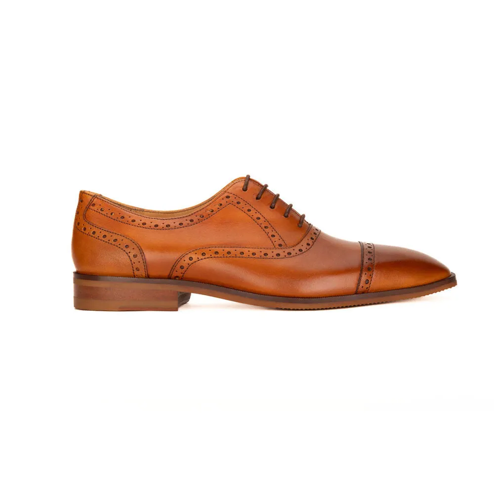 Tan Modern Toecap Brogue Oxford