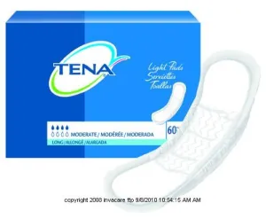 TENA Light Bladder Control Pads, Tena Pad Lng Mod Absbncy, (1 PACK, 60 EACH)