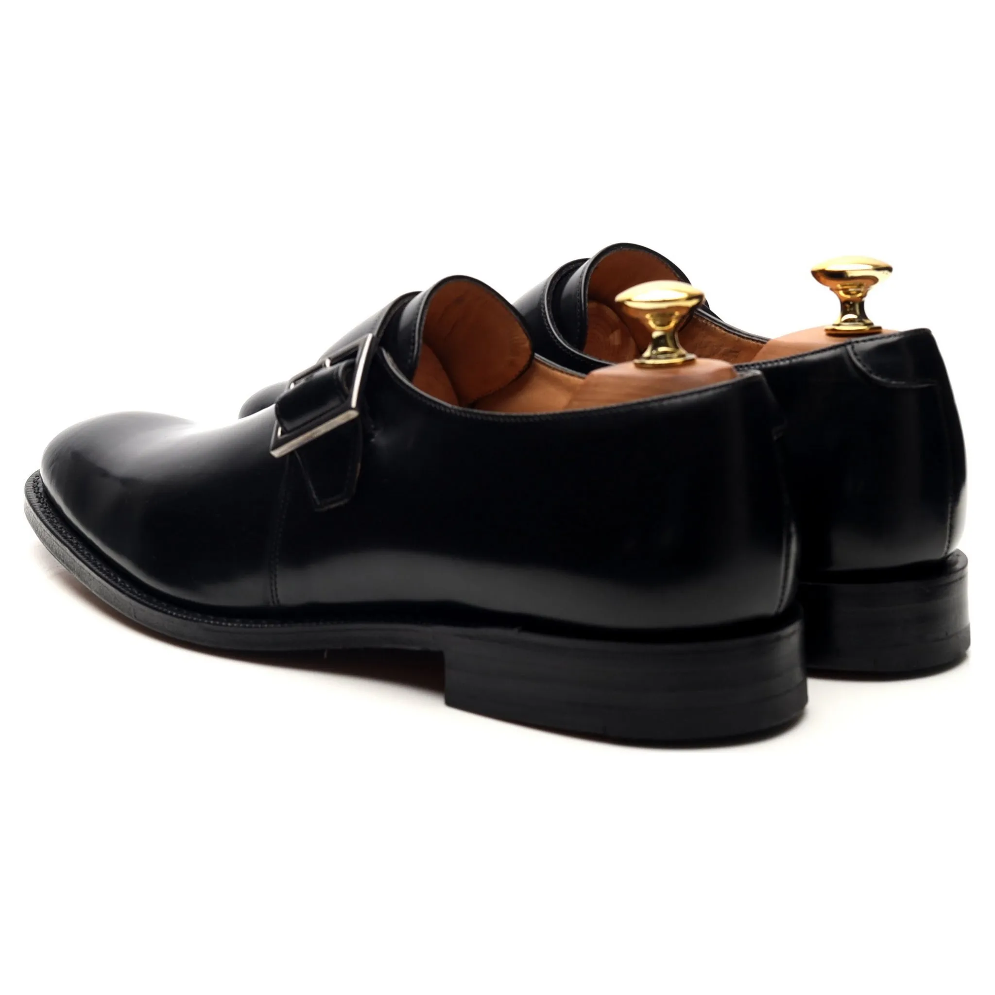 'Tokyo' Black Leather Monk Strap UK 6 F