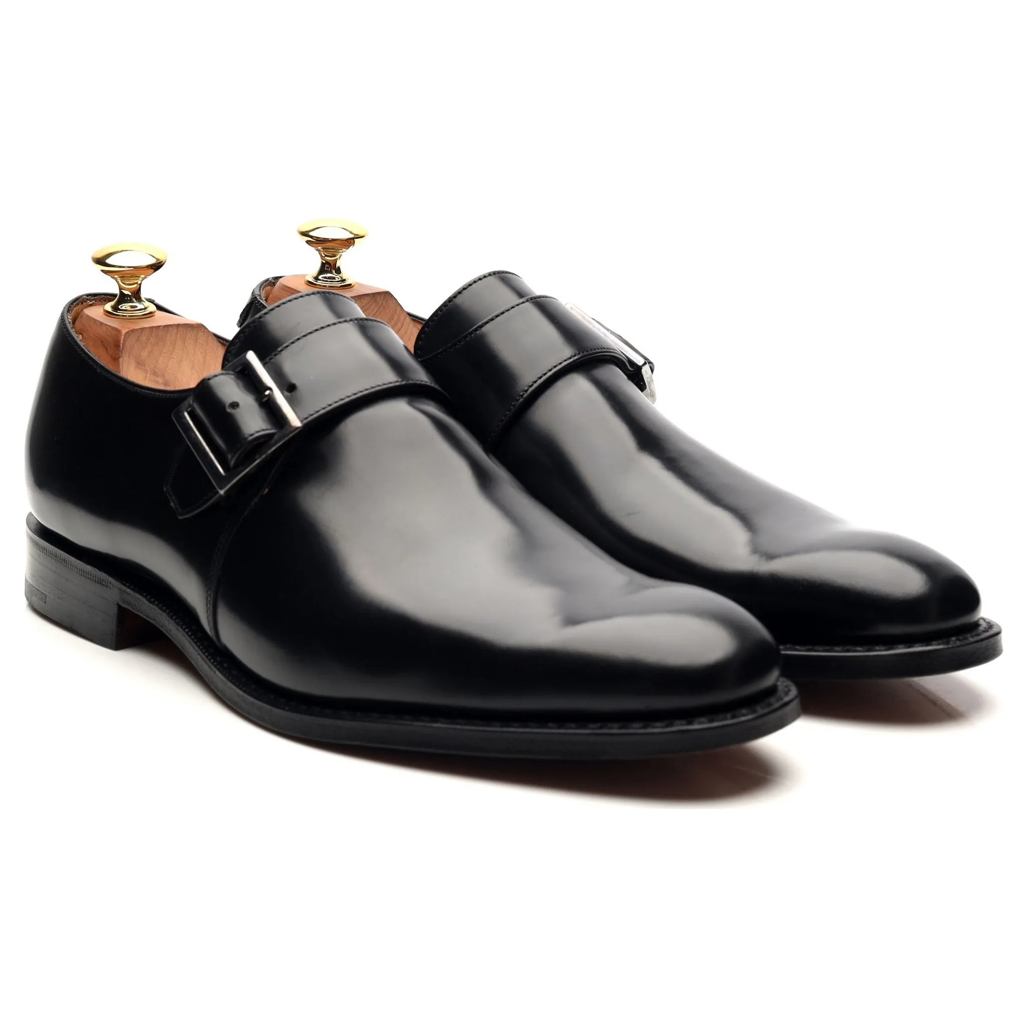 'Tokyo' Black Leather Monk Strap UK 6 F
