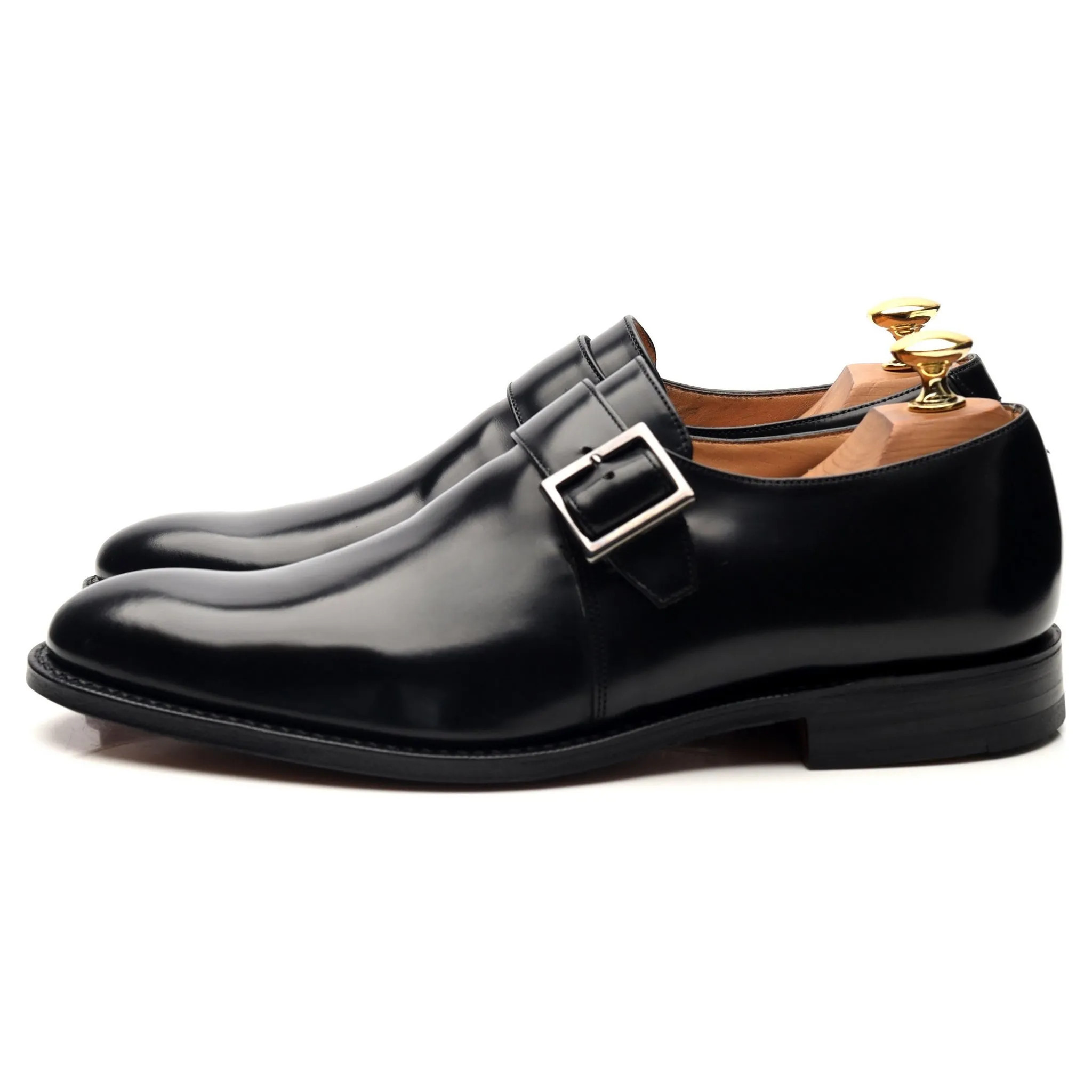 'Tokyo' Black Leather Monk Strap UK 6 F