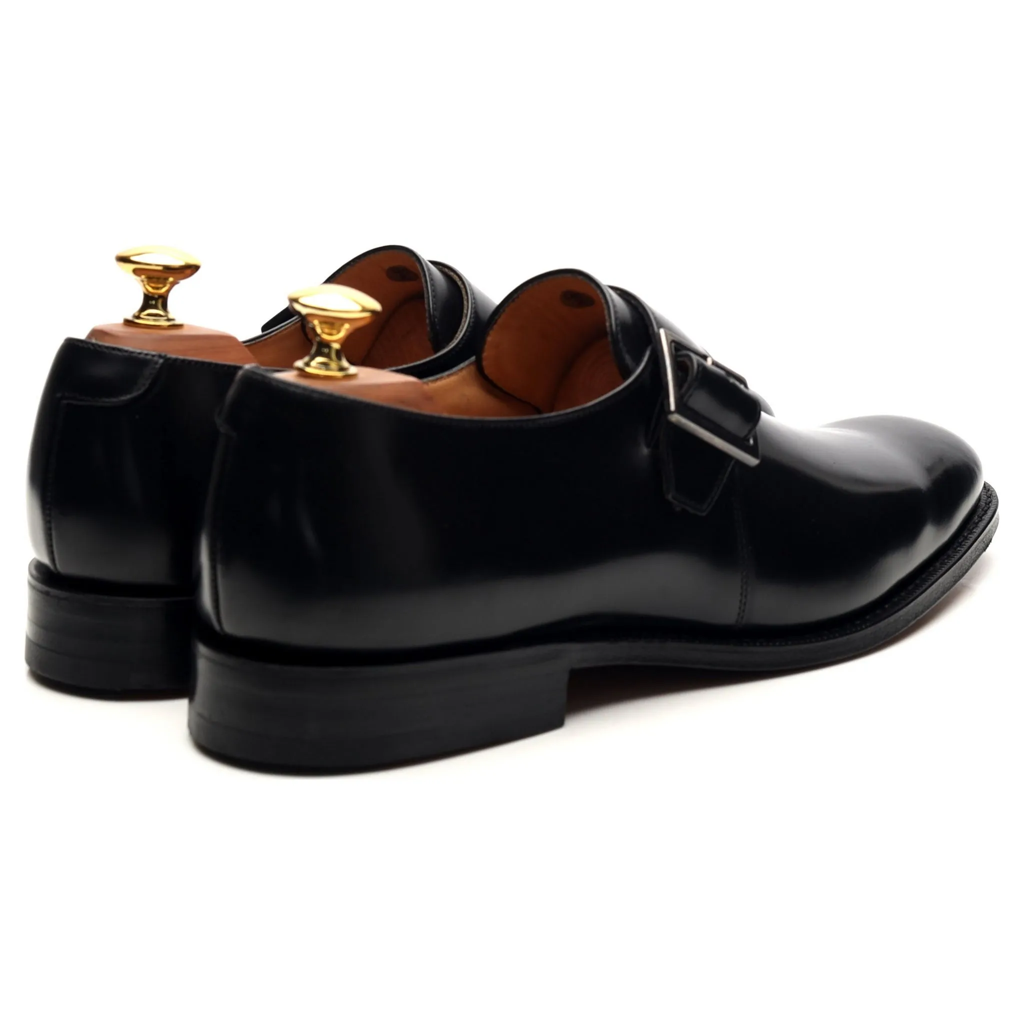 'Tokyo' Black Leather Monk Strap UK 6 F