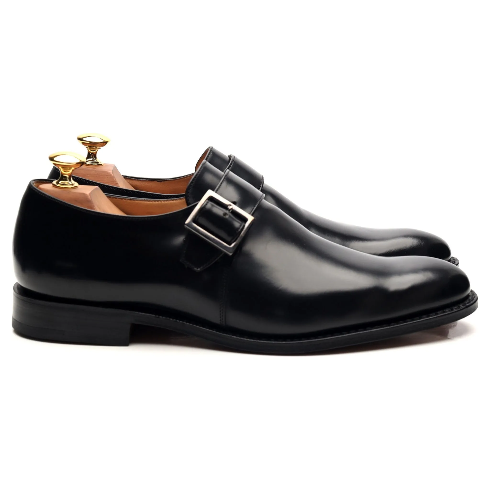 'Tokyo' Black Leather Monk Strap UK 6 F