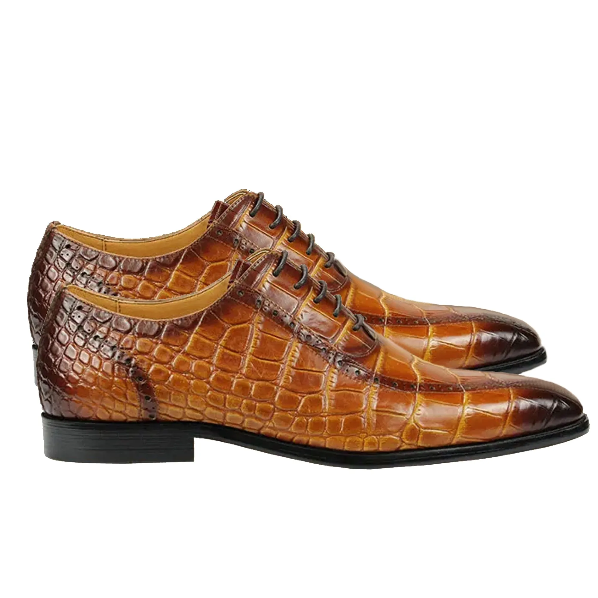 Vintage Shoes Mens Oxford Shoes Yellow Brown