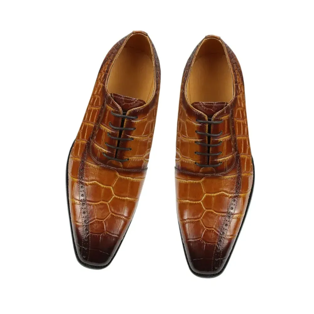 Vintage Shoes Mens Oxford Shoes Yellow Brown