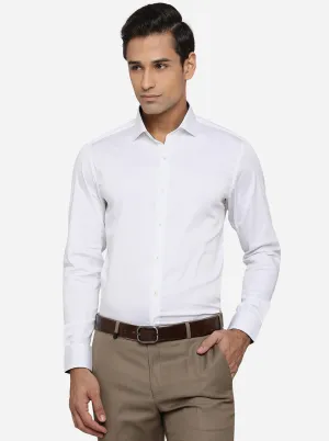 White Solid Slim Fit Party Wear Shirt | Wyre