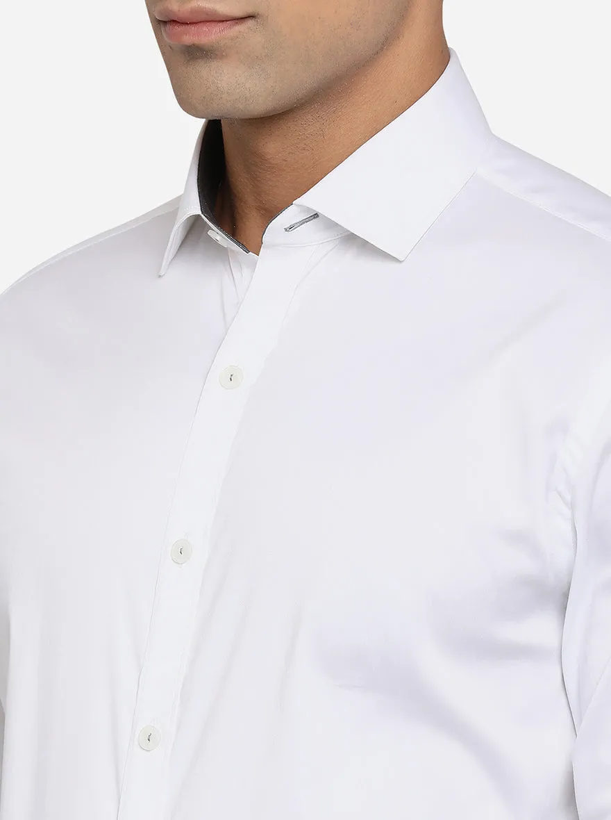 White Solid Slim Fit Party Wear Shirt | Wyre