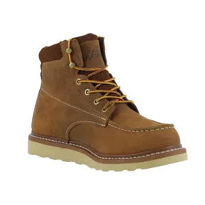 Women's Lightweight Leather Work Boots - Goodyear Welted Comfortable Working Boots Soft Moc Toe Slip Resistant-6 inches