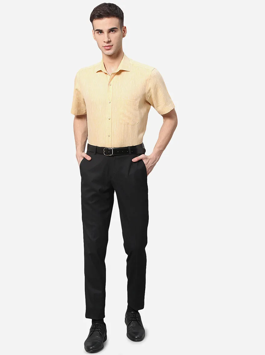 Yellow Solid Regular Fit Formal Shirt | JadeBlue