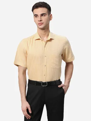 Yellow Solid Regular Fit Formal Shirt | JadeBlue